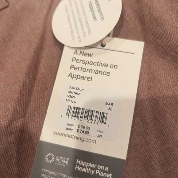 Vuori Aim Shorts in Marsala - Picture 5 of 8